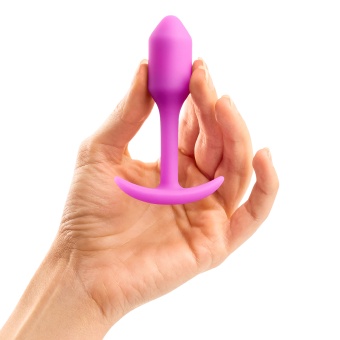 Утяжеленная анальная мини пробка для ношения b-Vibe Snug Plug 1 розовая