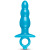 Голубая анальная пробка-елочка из силикона Bounce Plug - 14,3 см.