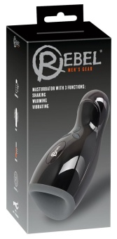 Мастурбатор с вибрацией, пульсацией и функцией подогрева Rebel