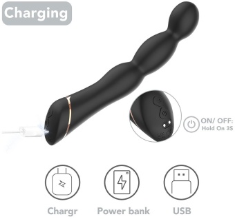 Черный вибратор для G-точки Laband - 21 см.