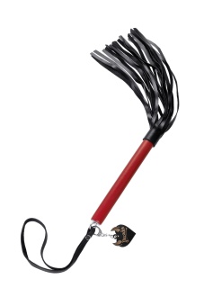 Кожаная плетка Pecado BDSM 50 см черно-красная