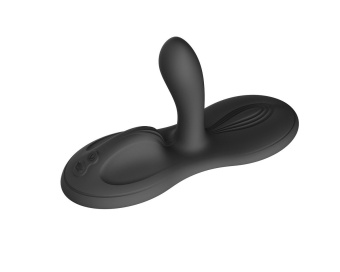 Черная виброподушка с функцией нагрева Flora