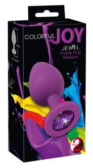 Силиконовая пробка с фиолетовым кристаллом Colorful Joy большая