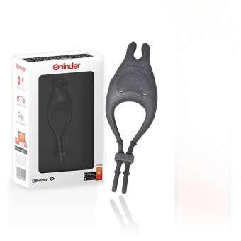 Черное эрекционное виброкольцо с управлением через приложение