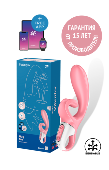 Вибратор с клиторальным стимулятором Satisfyer Hug Me 21,2 см розовый