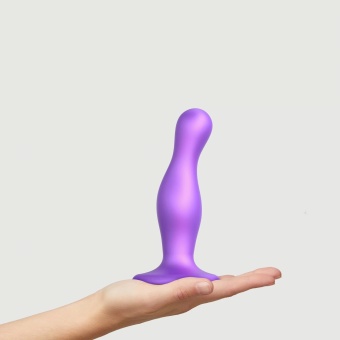 Изогнутый фаллоимитатор Strap-On-Me Dildo Plug Curvy размер M 14 см фиолетовый