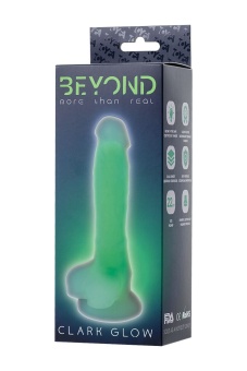 Светящийся в темноте зеленым фаллоимитатор Beyond Clark Glow - 22 см