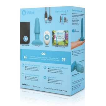 Анальная вибропробка с ротацией b-Vibe Rimming голубая