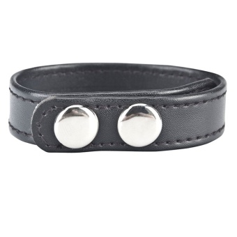 Кожаное кольцо на член на клепках Snap Cock Ring - 5 см