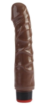 Коричневый вибратор-реалистик 8 Vibrating Dildo - 21 см.