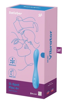 Гибкий вибратор Satisfyer G-Spot Flex 4+ с приложением голубой
