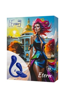 Синий многофункциональный вибратор Etern с пультом ДУ