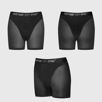 Трусики-шорты для фиксации насадок Strap-on-me Harness Lingerie Halo - size XL