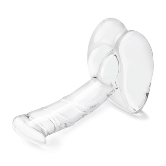 Стеклянный фаллоимитатор на подставке Rideable Standing Glass Cock With Stability Base