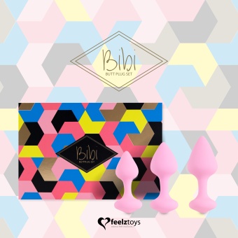 Набор из 3 нежно-розовых анальных пробок Bibi Butt Plug Set