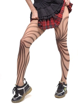 Колготки с крупным радиальным принтом