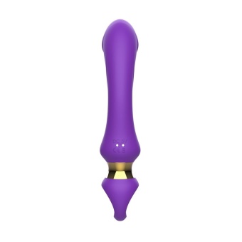Фиолетовый изогнутый вибромассажер Moon Vibrator - 21,1 см.