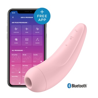 Вакуумный стимулятор Satisfyer Curvy 2+ с приложением  розовый