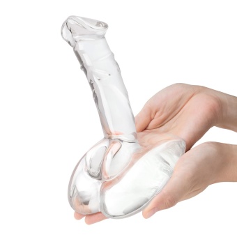 Стеклянный фаллоимитатор на подставке Rideable Standing Glass Cock With Stability Base