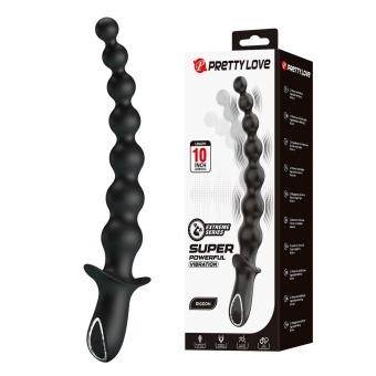 Черная анальная ёлочка с мощной вибрацией Rigdon - 26 см.