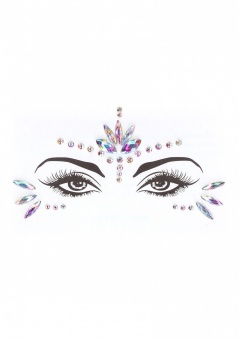 Комплект из бра высоких трусиков с гартерами и наклейкой на лицо Le Desir разноцветный