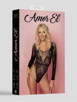 Ажурное боди Amor El с длинным рукавом