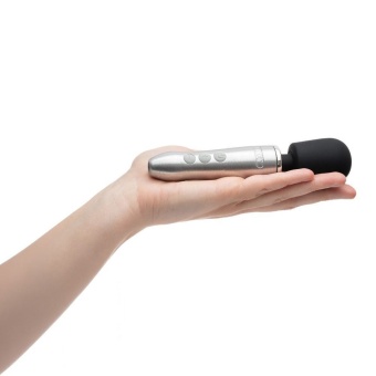 Серебристо-черный вибратор Doxy Go - 16,2 см.