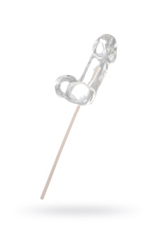 Прозрачный леденец в форме фаллоса со вкусом пина колада - 80 гр.