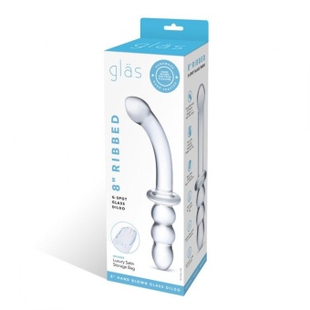 Стеклянный двухсторонний фаллоимитатор Glas Ribbed