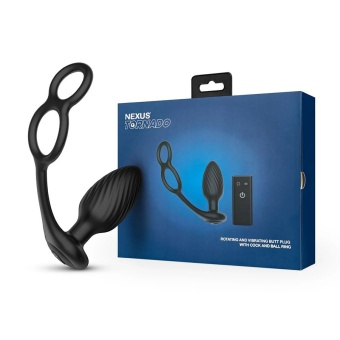 Анальная вибропробка с эрекционными кольцами Nexus Tornado Cock Ball Rings чёрная