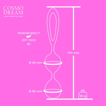 Розовые силиконовые вагинальные шарики с петлей - 17 см.