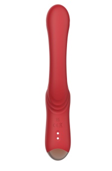 Красный вагинально-клиторальный вибратор