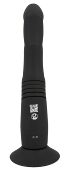 Черный вибратор с поступательными движениями G and P-Spot Thrusting Vibrator - 23 см.