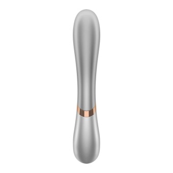 Вибратор с клиторальным стимулятором, приложением и подогревом Satisfyer Hot Lover серебро