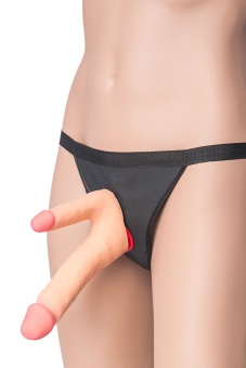 Насадка-фаллоимитатор для двойного проникновения ToyFa SoftSkin - 19 см