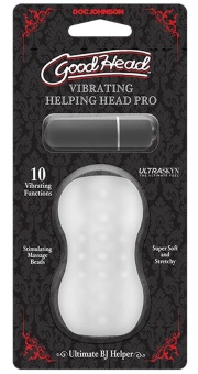 Мини-мастурбатор с вибропулей Vibrating Helping Head Pro прозрачный