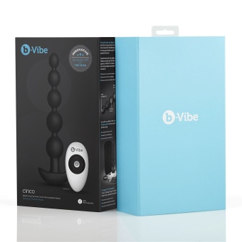 Анальные шарики с 3 моторчиками B-Vibe Cinco Anal Beads черные 20,5 см