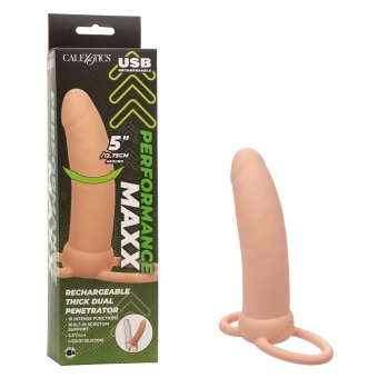 Насадка для двойного проникновения с вибрацией Thick Dual Penetrator телесная