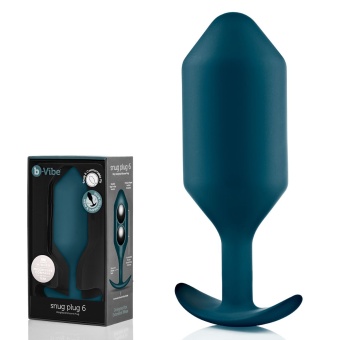 Утяжелённая анальная пробка для ношения b-Vibe Snug Plug 6 большая морская волна