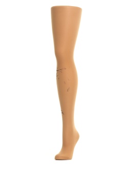 Колготки с принтом в виде дерева без листвы