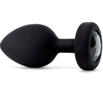 Вибропробка b-Vibe Vibrating Jewel Plug с кристаллом и пультом 12 см черная