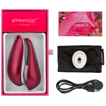 Вакуумный клиторальный стимулятор Womanizer Liberty красный