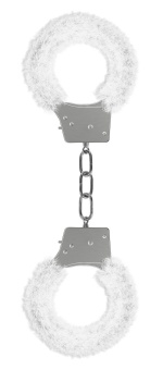 Пушистые белые наручники OUCH! White
