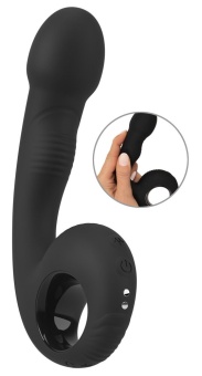 Черный силиконовый вибратор G   P-Spot Vibrator - 16,8 см.