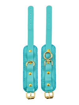 Голубые двуслойные кожаные оковы