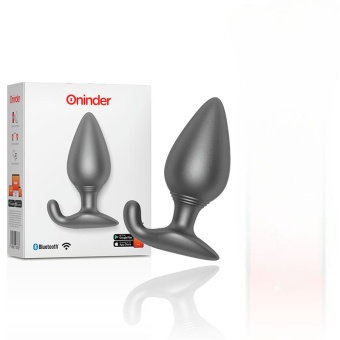 Черная анальная пробка с управлением через приложение