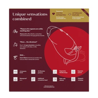 Вибратор с бесконтактной стимуляцией клитора Womanizer DUO 2 бордовый