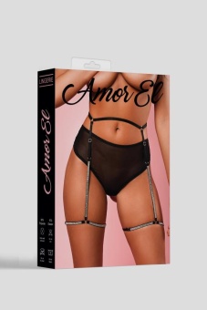 Полупрозрачные трусики и тонкий пояс Amor El с гартерами