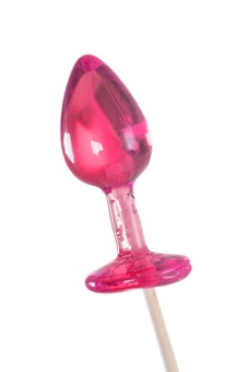 Розовый леденец  в форме анальной втулки со вкусом айриш крим - 29 гр.