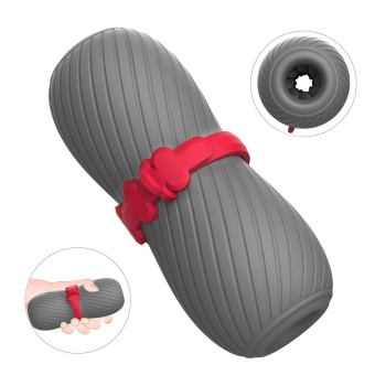 Мастурбатор эластичный с утяжкой серый